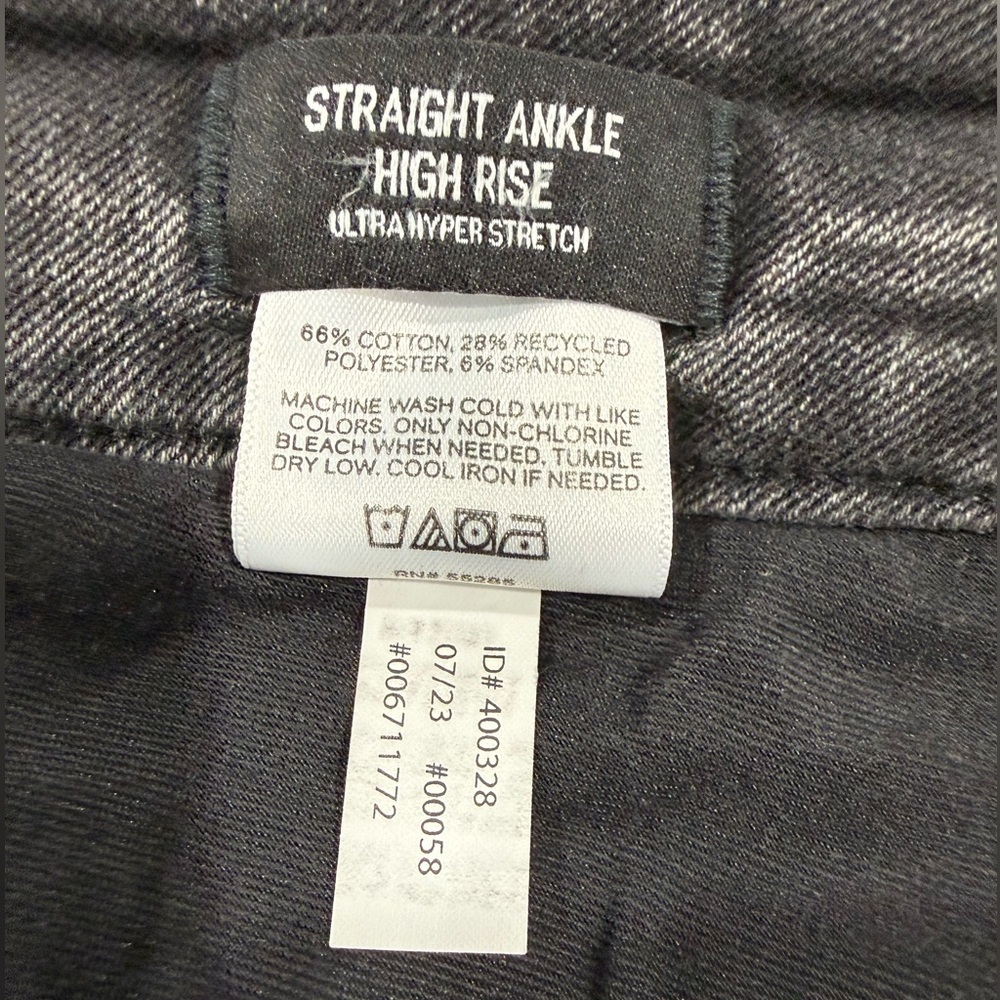 EXPRESS / Black Straight Leg Women's Jeans / Ankle High Rise / Size L 12/14/16 - Picture 11 of 12